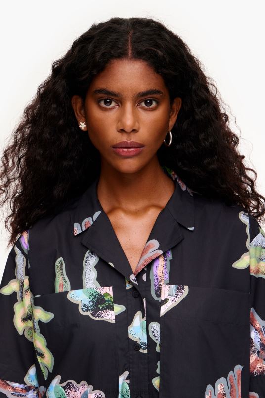 είδη ένδυσης Bimba Y Lola φόρεμα πουκάμισο με κοραλί στάμπα L2L28182 γκρί