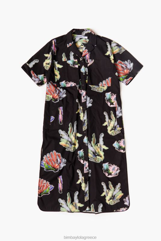 είδη ένδυσης Bimba Y Lola φόρεμα πουκάμισο με κοραλί στάμπα L2L28182 γκρί