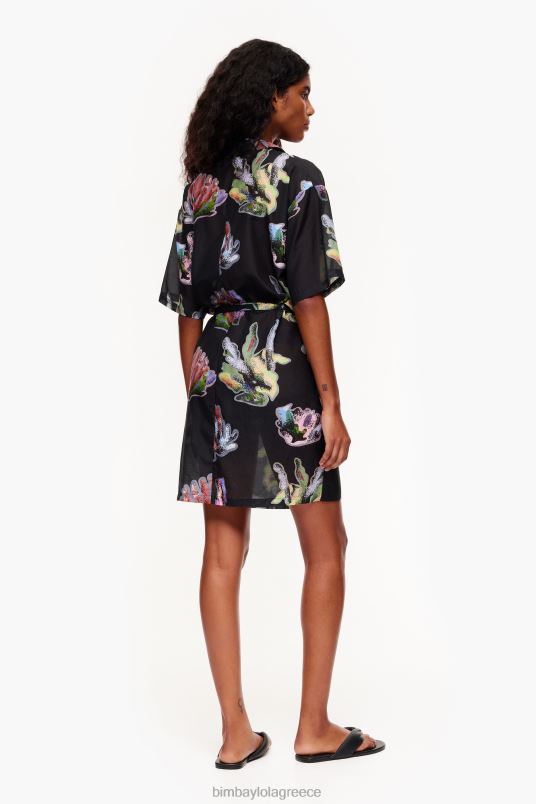 είδη ένδυσης Bimba Y Lola Φόρεμα σαρόνγκ με κοραλί στάμπα L2L28185 γκρί