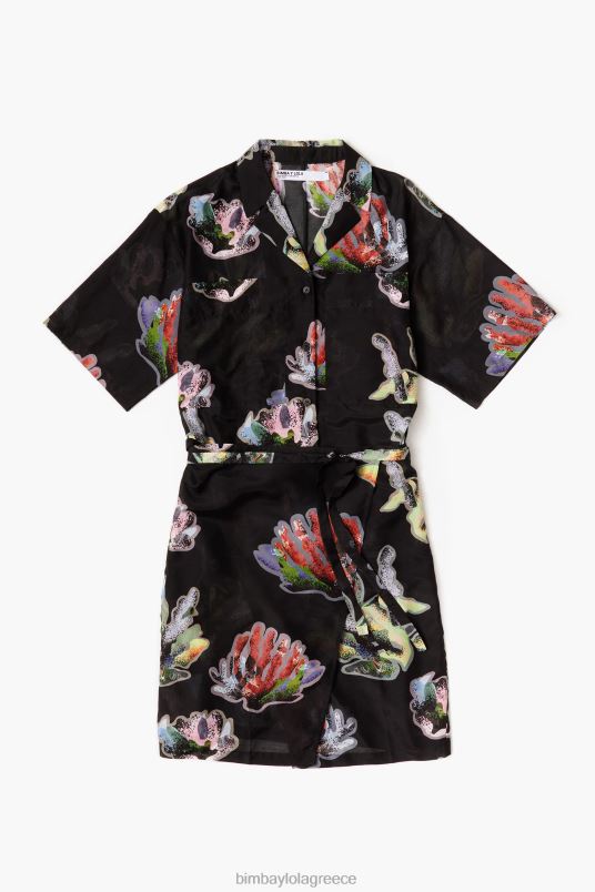 είδη ένδυσης Bimba Y Lola Φόρεμα σαρόνγκ με κοραλί στάμπα L2L28185 γκρί