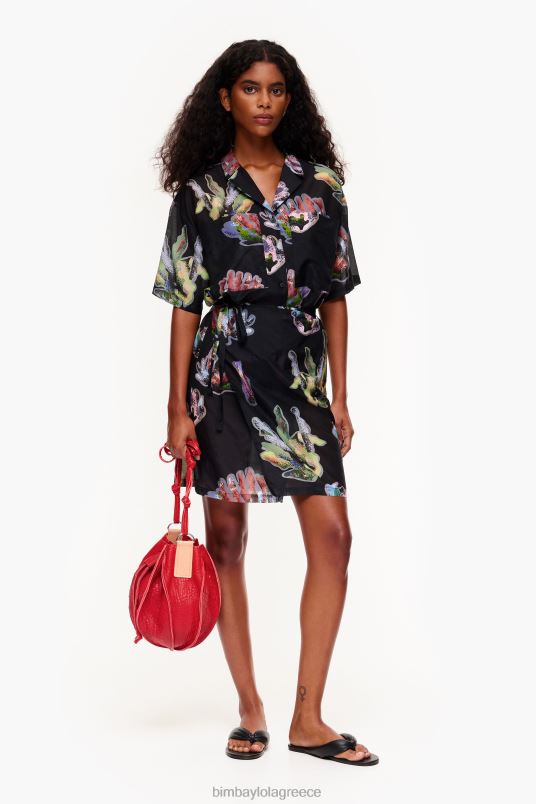 είδη ένδυσης Bimba Y Lola Φόρεμα σαρόνγκ με κοραλί στάμπα L2L28185 γκρί