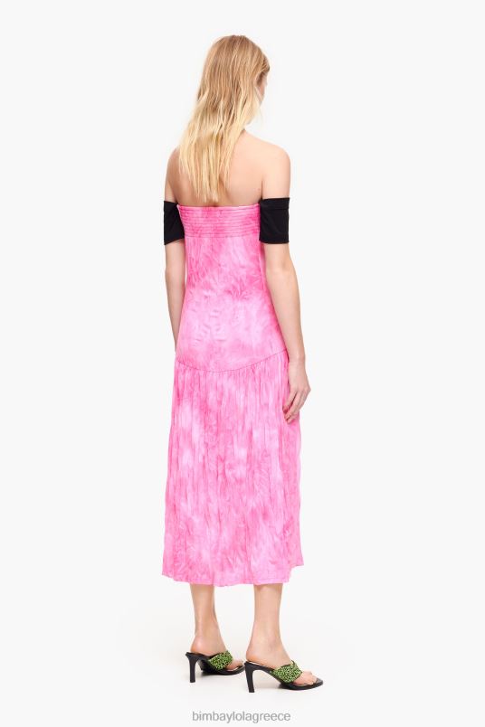 είδη ένδυσης Bimba Y Lola υγρό μίντι φόρεμα L2L28189 ροζ