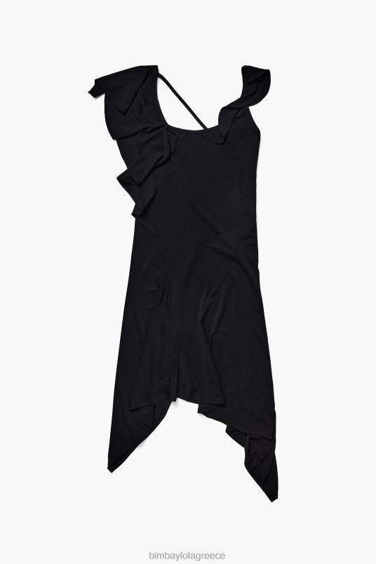 είδη ένδυσης Bimba Y Lola ασύμμετρο υγρό φόρεμα L2L28190 μαύρος