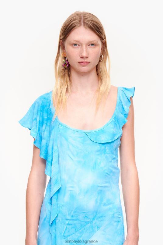 είδη ένδυσης Bimba Y Lola υγρό μίντι φόρεμα L2L28191 μπλε