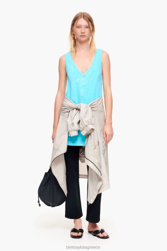 είδη ένδυσης Bimba Y Lola κοντό τζιν φόρεμα L2L28193 τουρκουάζ