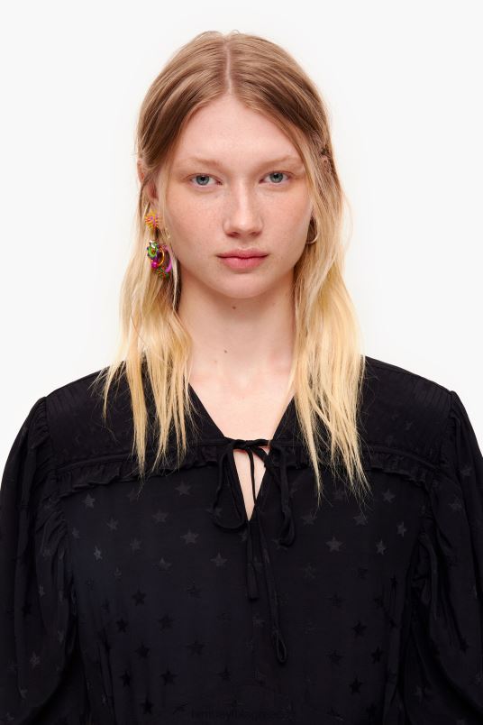 είδη ένδυσης Bimba Y Lola κοντό ρευστό ζακάρ φόρεμα L2L28199 μαύρος