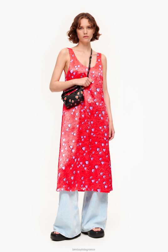 είδη ένδυσης Bimba Y Lola μικρό φόρεμα με στάμπα καρδιά L2L28201 το κόκκινο