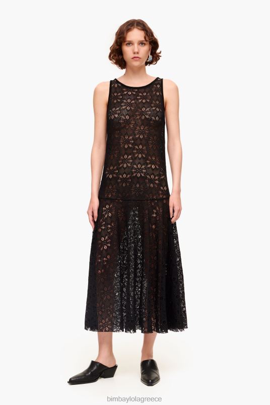 είδη ένδυσης Bimba Y Lola ανοιχτό μάξι φόρεμα L2L28208 μαύρος