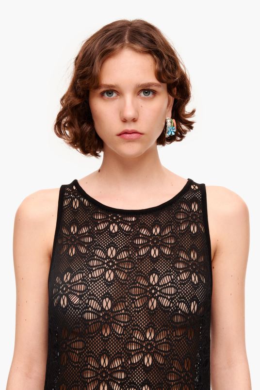 είδη ένδυσης Bimba Y Lola ανοιχτό μάξι φόρεμα L2L28208 μαύρος