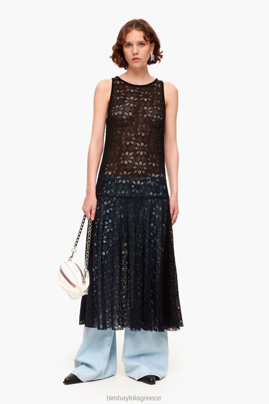είδη ένδυσης Bimba Y Lola ανοιχτό μάξι φόρεμα L2L28208 μαύρος