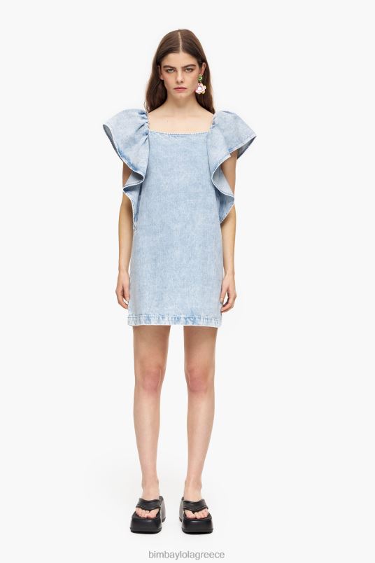 είδη ένδυσης Bimba Y Lola ελαφρύ τζιν μίνι φόρεμα L2L28213 μπλε