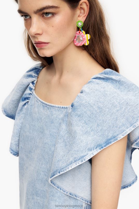 είδη ένδυσης Bimba Y Lola ελαφρύ τζιν μίνι φόρεμα L2L28213 μπλε