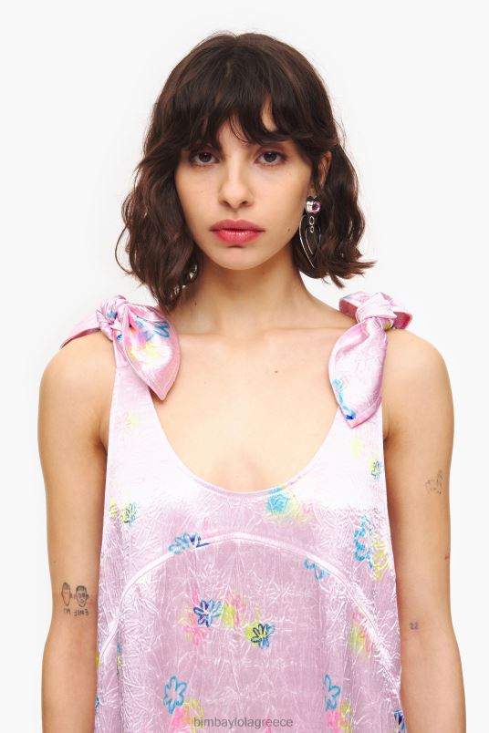 είδη ένδυσης Bimba Y Lola Μίντι φόρεμα με στάμπα λουλουδιών σε σπρέι L2L28214 ροζ