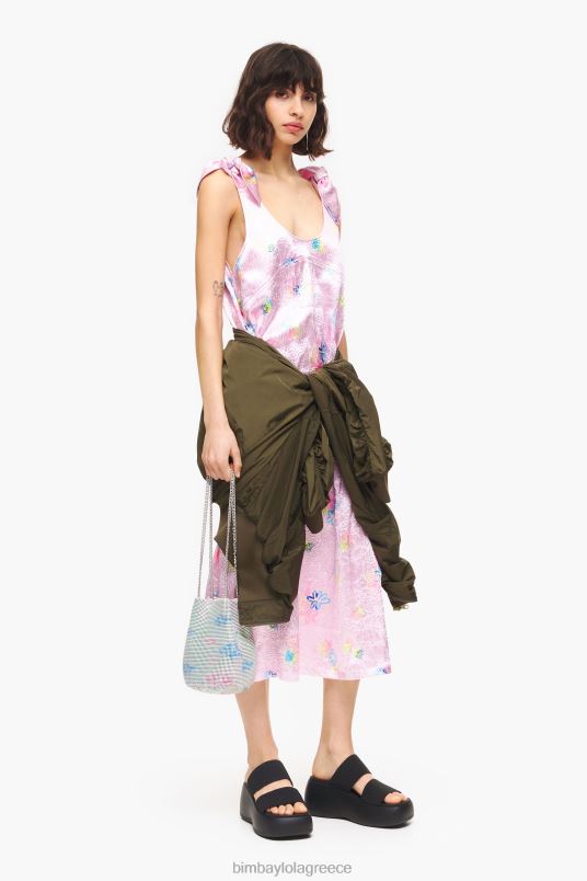 είδη ένδυσης Bimba Y Lola Μίντι φόρεμα με στάμπα λουλουδιών σε σπρέι L2L28214 ροζ