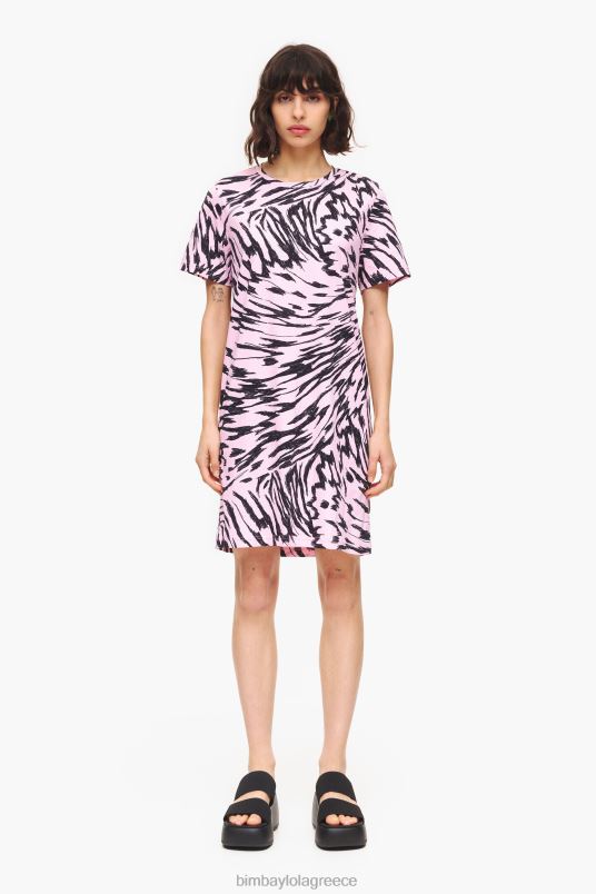 είδη ένδυσης Bimba Y Lola κοντό δίχρωμο φόρεμα με φτερούγες πεταλούδας L2L28219 ροζ