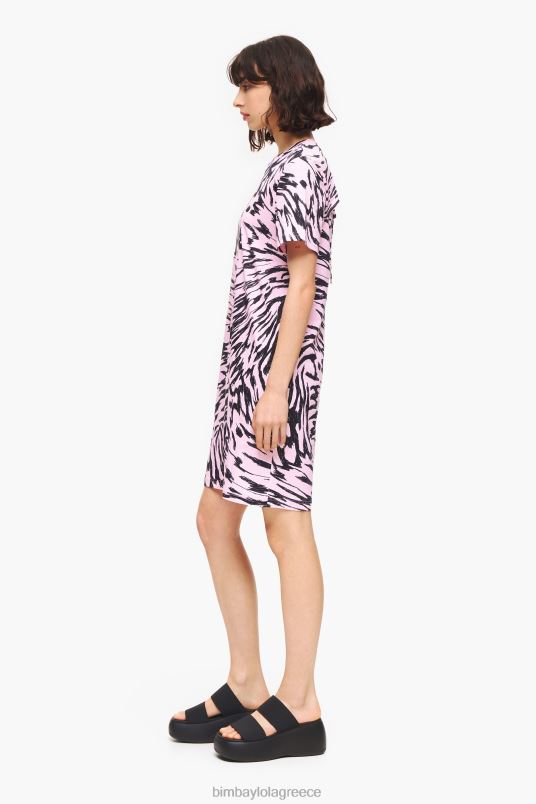 είδη ένδυσης Bimba Y Lola κοντό δίχρωμο φόρεμα με φτερούγες πεταλούδας L2L28219 ροζ