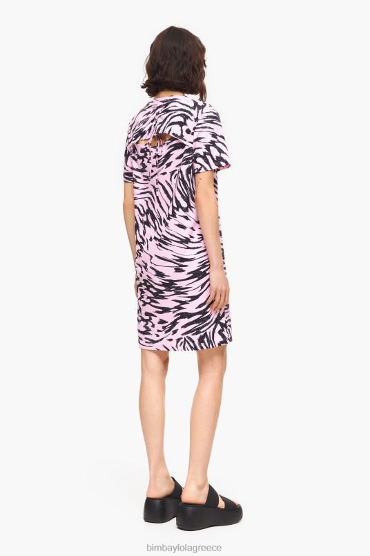 είδη ένδυσης Bimba Y Lola κοντό δίχρωμο φόρεμα με φτερούγες πεταλούδας L2L28219 ροζ