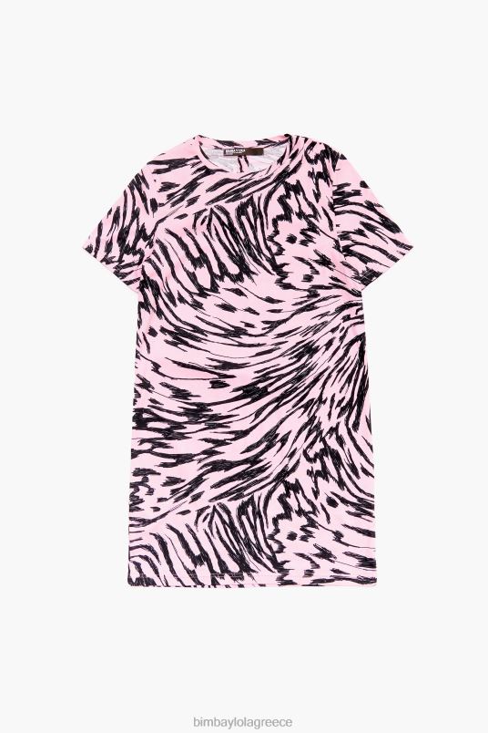 είδη ένδυσης Bimba Y Lola κοντό δίχρωμο φόρεμα με φτερούγες πεταλούδας L2L28219 ροζ