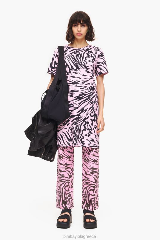 είδη ένδυσης Bimba Y Lola κοντό δίχρωμο φόρεμα με φτερούγες πεταλούδας L2L28219 ροζ