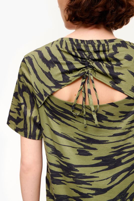 είδη ένδυσης Bimba Y Lola κοντό δίχρωμο φόρεμα με φτερούγες πεταλούδας L2L28220 χακί