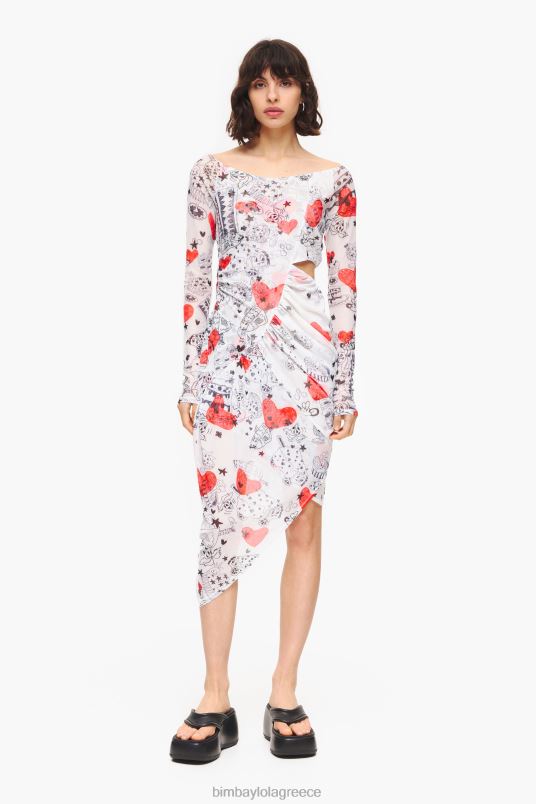 είδη ένδυσης Bimba Y Lola Μίντι φόρεμα με στάμπα καρδιάς L2L28224 παρατσούκλι