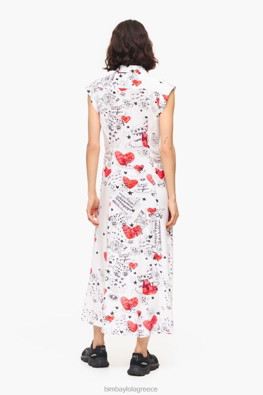 είδη ένδυσης Bimba Y Lola μάξι φόρεμα με στάμπα καρδιά L2L28226 παρατσούκλι