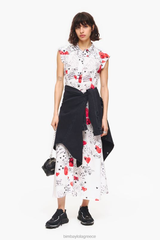 είδη ένδυσης Bimba Y Lola μάξι φόρεμα με στάμπα καρδιά L2L28226 παρατσούκλι