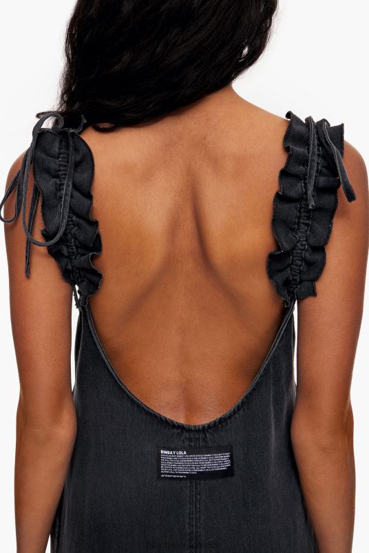 είδη ένδυσης Bimba Y Lola τζιν φόρεμα σε γραμμή α L2L28228 μαύρος