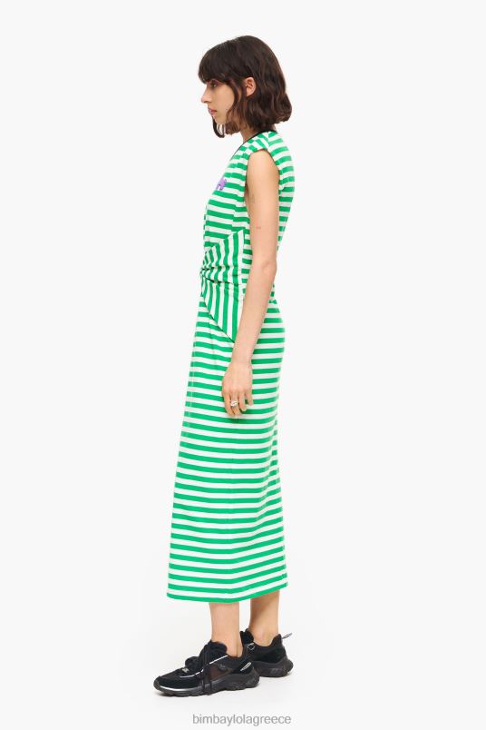 είδη ένδυσης Bimba Y Lola ριγέ μίντι φόρεμα L2L28230 πράσινος