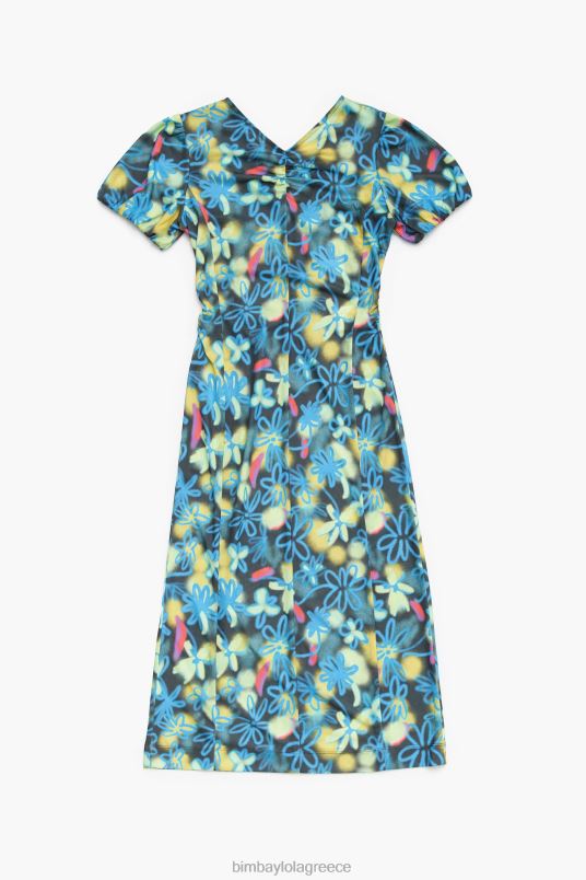 είδη ένδυσης Bimba Y Lola λουλούδια στάμπα υγρό μίντι φόρεμα L2L28232 γκράφιτι