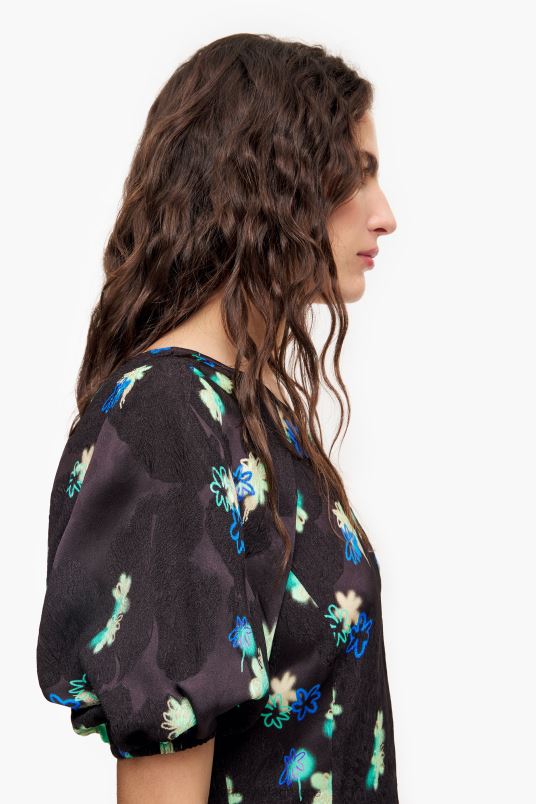 είδη ένδυσης Bimba Y Lola λουλούδια στάμπα υγρό φόρεμα L2L28233 σπρέι