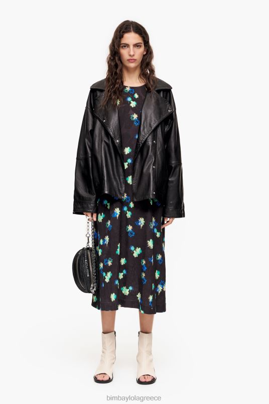 είδη ένδυσης Bimba Y Lola λουλούδια στάμπα υγρό φόρεμα L2L28233 σπρέι