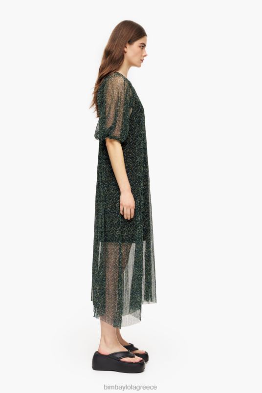 είδη ένδυσης Bimba Y Lola Μίντι φόρεμα με ρομαντικά λουλούδια L2L28236 πράσινος