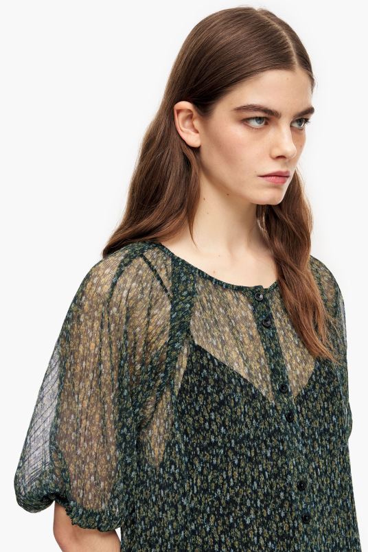 είδη ένδυσης Bimba Y Lola Μίντι φόρεμα με ρομαντικά λουλούδια L2L28236 πράσινος