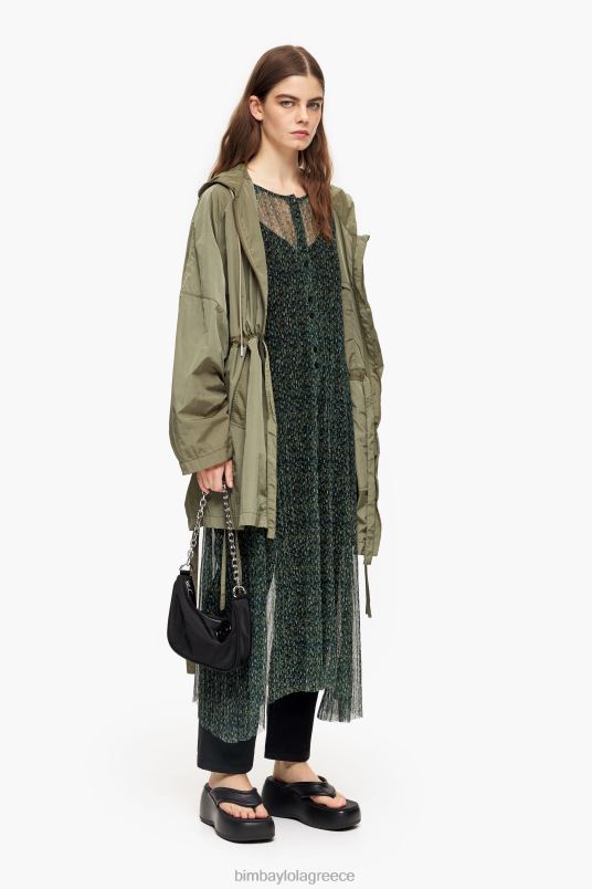 είδη ένδυσης Bimba Y Lola Μίντι φόρεμα με ρομαντικά λουλούδια L2L28236 πράσινος