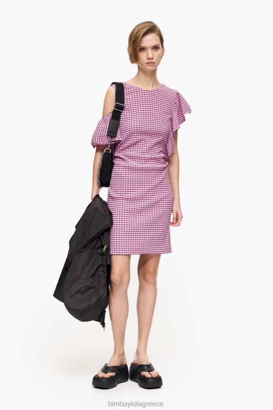 είδη ένδυσης Bimba Y Lola καρό εφαρμοστό μίνι φόρεμα L2L28238 ροζ