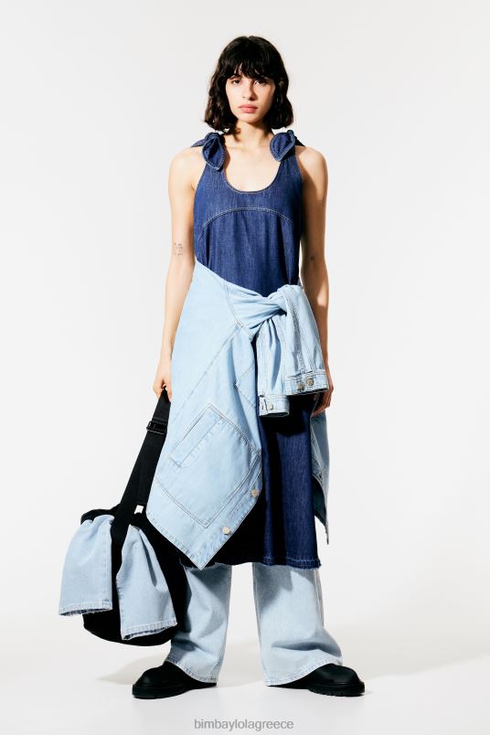 είδη ένδυσης Bimba Y Lola Σκούρο τζιν φόρεμα σε γραμμή L2L28510 μπλε