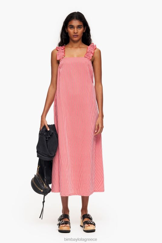 είδη ένδυσης Bimba Y Lola τζιν φόρεμα σε γραμμή α L2L28543 το κόκκινο