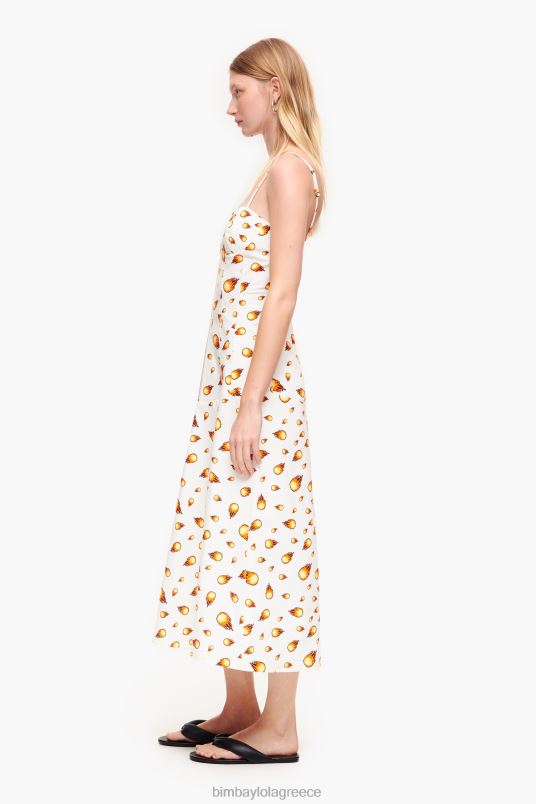 είδη ένδυσης Bimba Y Lola μάξι φόρεμα fire print L2L28197 άσπρο
