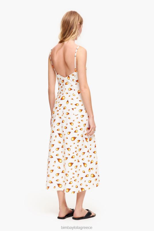 είδη ένδυσης Bimba Y Lola μάξι φόρεμα fire print L2L28197 άσπρο