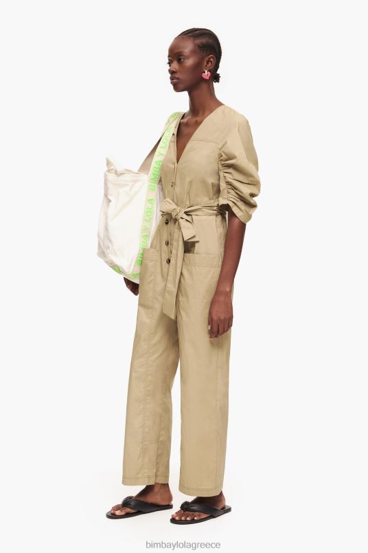 είδη ένδυσης Bimba Y Lola ολόσωμη φόρμα ποπλίνα L2L28188 χακί