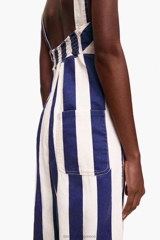 είδη ένδυσης Bimba Y Lola τζιν ριγέ ολόσωμη φόρμα L2L28212 μπλε