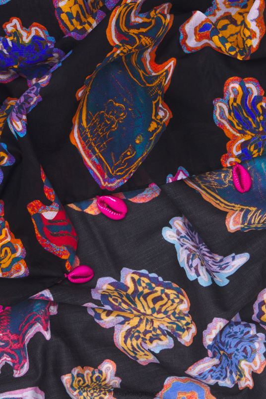 είδη ένδυσης Bimba Y Lola κοντό βαμβακερό θαλασσινό σαρόνγκ ψαριού L2L281207 μαύρος