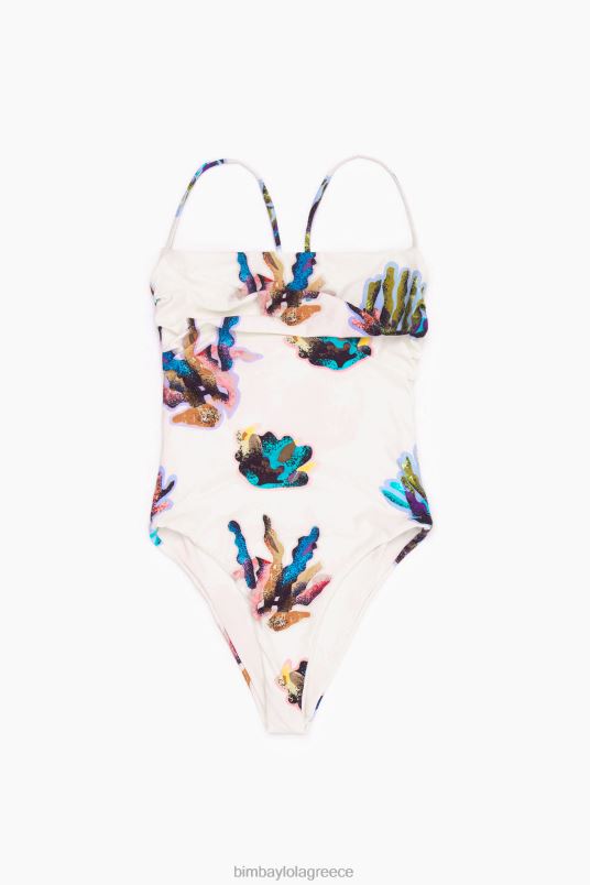 είδη ένδυσης Bimba Y Lola μαγιό με κοραλί στάμπα L2L28875 ελεφαντόδοντο