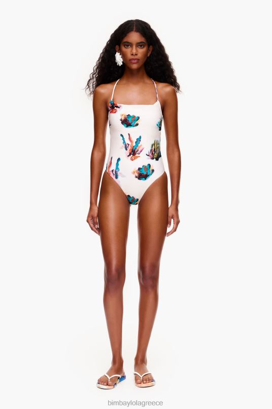 είδη ένδυσης Bimba Y Lola μαγιό με κοραλί στάμπα L2L28875 ελεφαντόδοντο