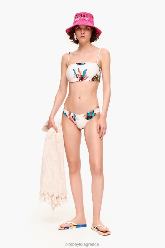 είδη ένδυσης Bimba Y Lola κοραλί στάμπα μπικίνι L2L28879 άσπρο