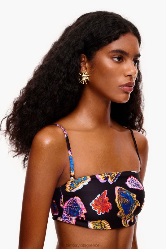 είδη ένδυσης Bimba Y Lola μπικίνι με στάμπα ψαριού θάλασσα L2L28880 μαύρος
